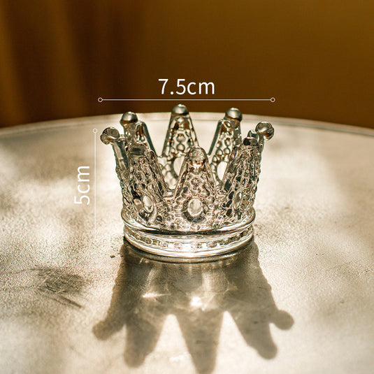Crown Ashtray Glass Candle Holder Home Decor Smoking Accessories Gift For Men