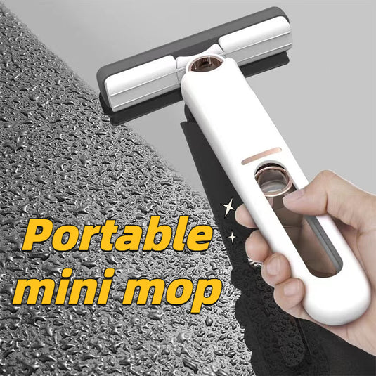 New Portable Self-NSqueeze Mini Mop, Lazy Hand Wash-Free Strong Absorbent Mop Multifunction Portable Squeeze Cleaning Mop Kitchen Car Sponge Cleaning Mop Home Cleaning Tools