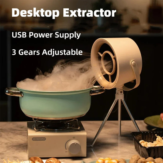 2024 New Portable Desktop Exhaust Fan Small Kitchen Hood Extractor Barbecue USB Charging Desktop Range Hoods Mini Suction Cooker Hood