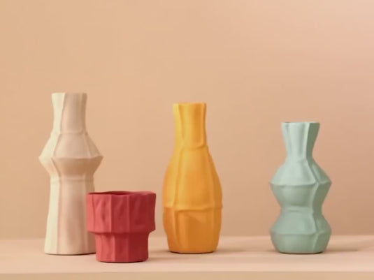 Ceramic tree shaped geometric vase